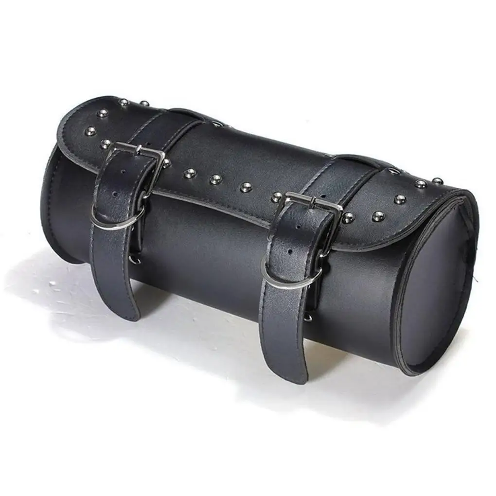 PU Leather Motorcycle Saddle Bag Motorcycle Tool Bag Round Barrel Shape Waterproof Bags for Motorcycle Scooter