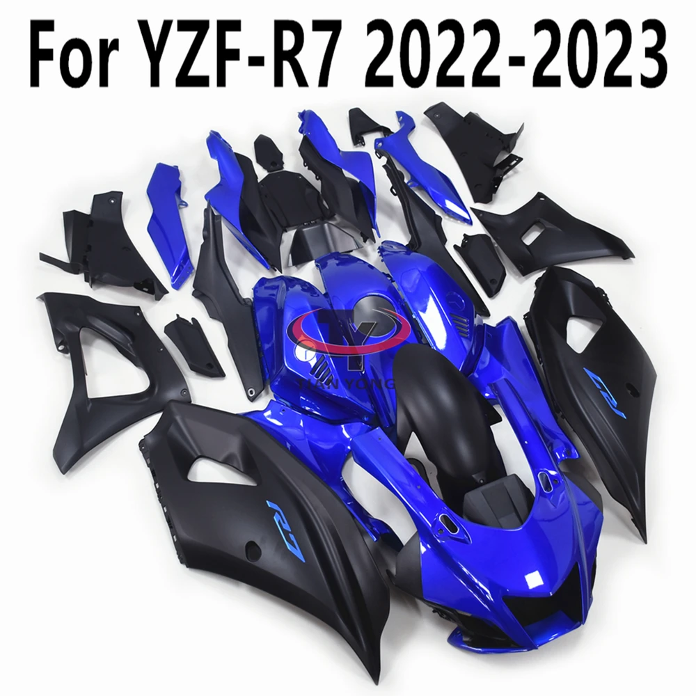 

Motorcycle For YZF-R7 2022-2023-2024 Full Fairing Kit Bodywork Cowling ABS Injection Matte black combined with glossy blue