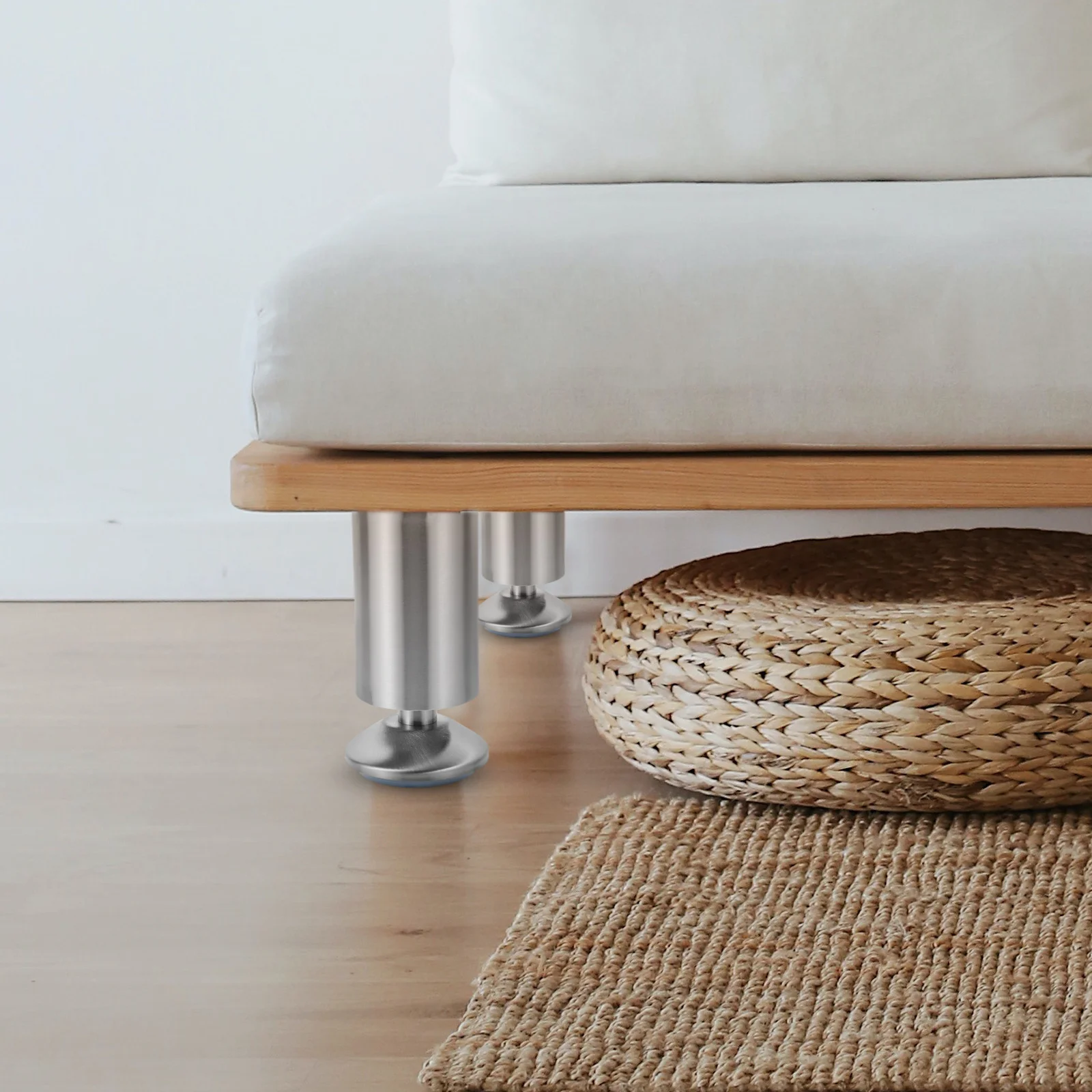 

4pcs Stainless Steel Furniture Feet Adjustable Height Leveler For Cabinet Stand Table Chair Wear-Resistant Legs