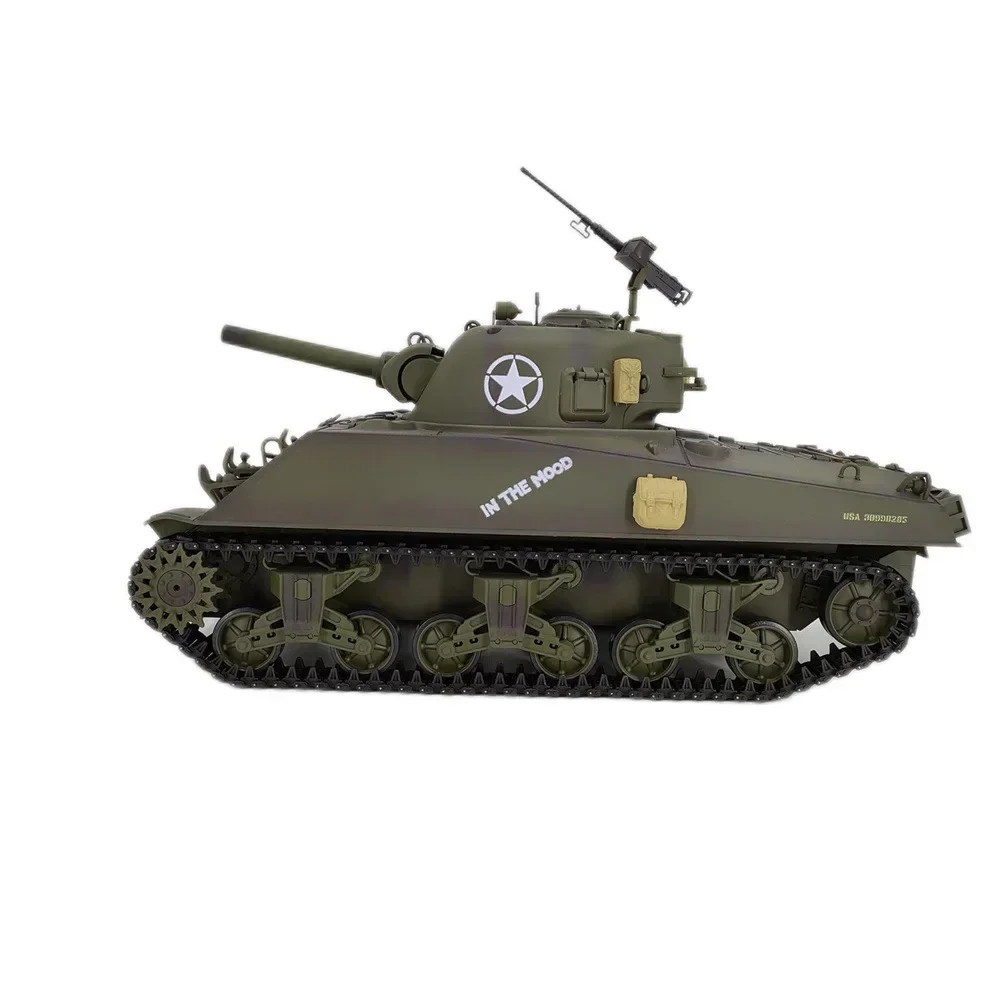 Rc Henglong Large Remote Control Tank M4a3 Sherman Multi Functional Battle Simulation Tank Toy Model New Year Gift For Child