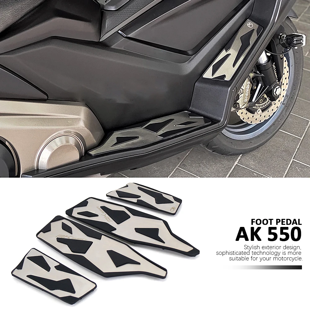 For KYMCO AK 550 AK550 ak550 Foot Rest Plate Skidproof 2017 - 2020 Aluminum+Silicone Pedal Plate Footrest Footpads Accessories