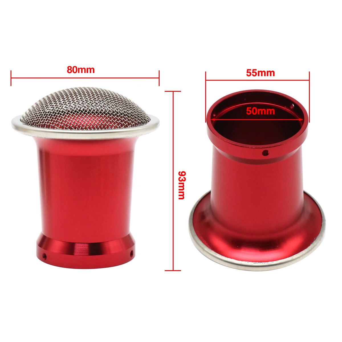 Sclmotos 50mm 55mm Motorcycle Carburetor Air Filter Wind Cup With Mesh Velocity Stack Horn Cup For PWK 21-34mm PE 28-30mm