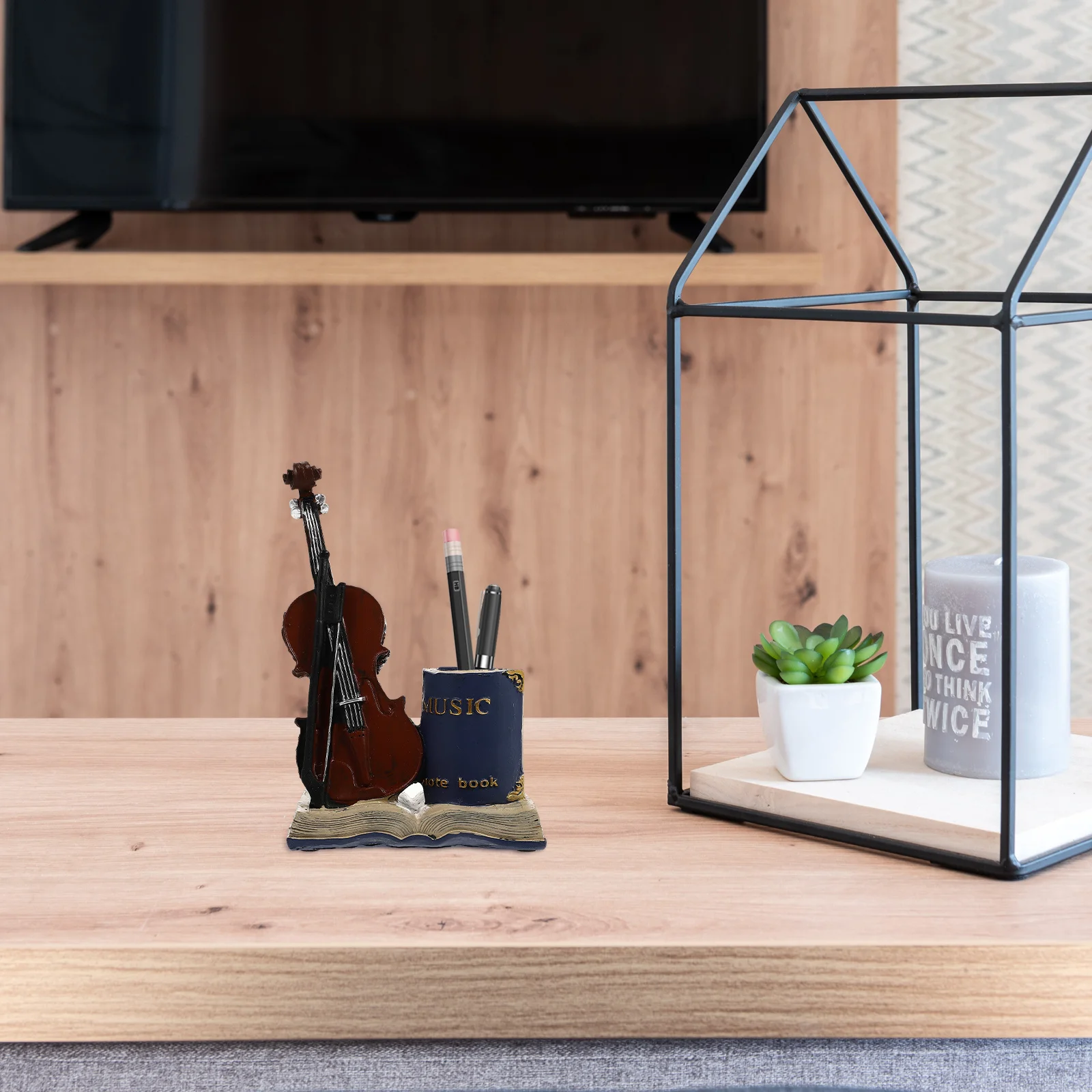 

Creative Pen Pencil Holder Retro Decor Novelty Musician's Resin Handicraft Desk Stand Penholders for