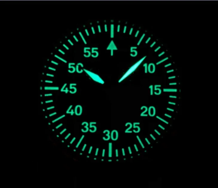 44mm GEERVO no logo black dial two hands Asian eta6497 movement model Mechanical luminous men\'s watch Pilot watch