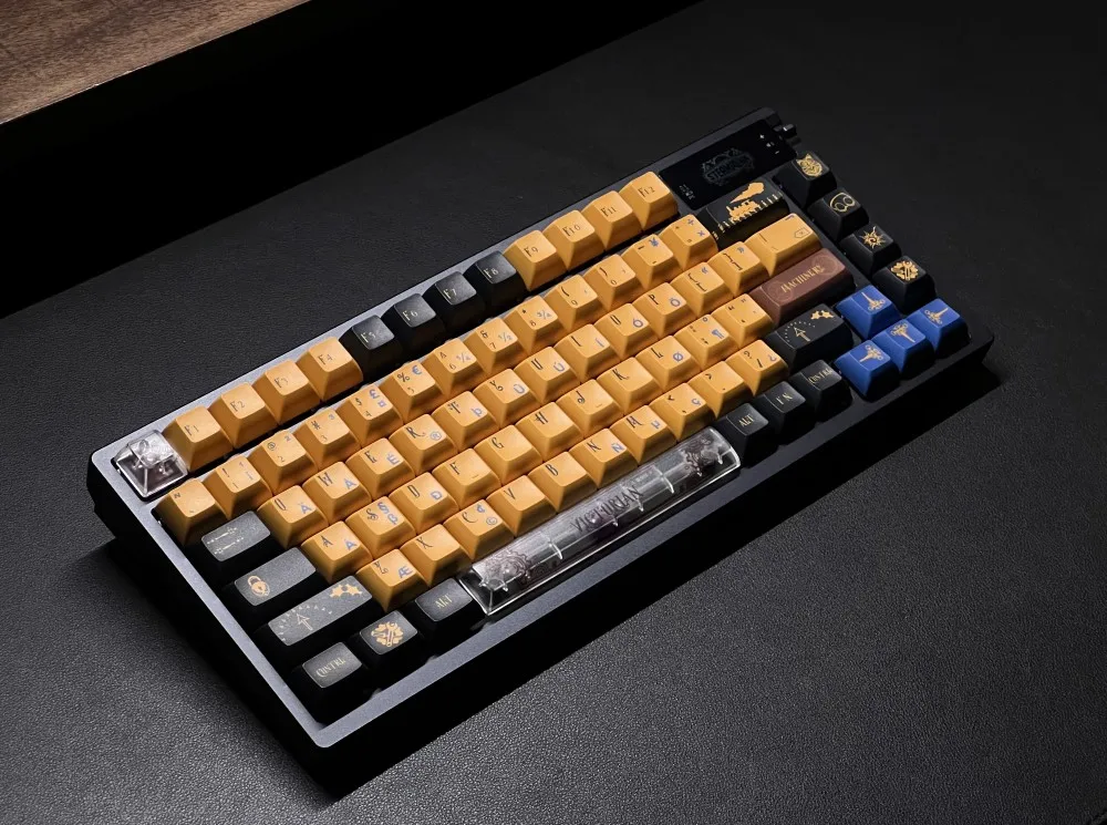 

140 Keys/set Steampunk Keycaps PBT Dye Sublimation Key Caps KCA Profile Keycap For Customized MX Switch Mechanical Keyboard