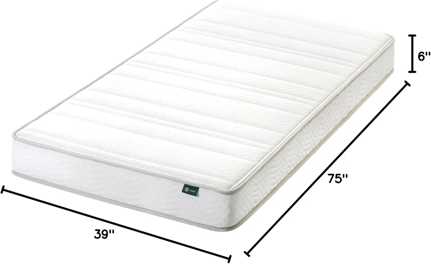 6 Inch Foam and Spring Hybrid Mattress, 2 Pack [New Version], Twin, Fiberglass Free, Bunk Bed Compatible, Durable Support,