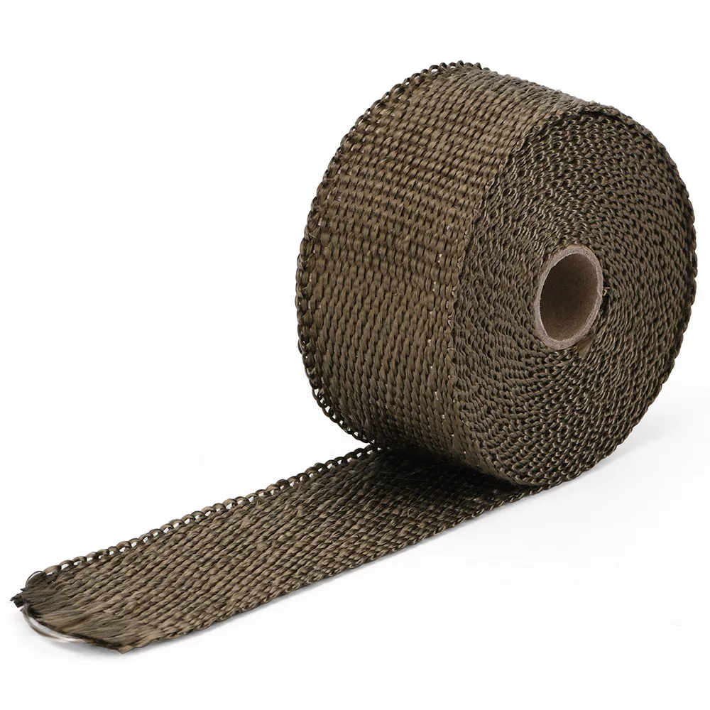 WLR RACING -  5M Premium Exhaust Heat Wrap Manifold Wrap Titanium Lava Fiber + 4 pcs Ties WLR1905T