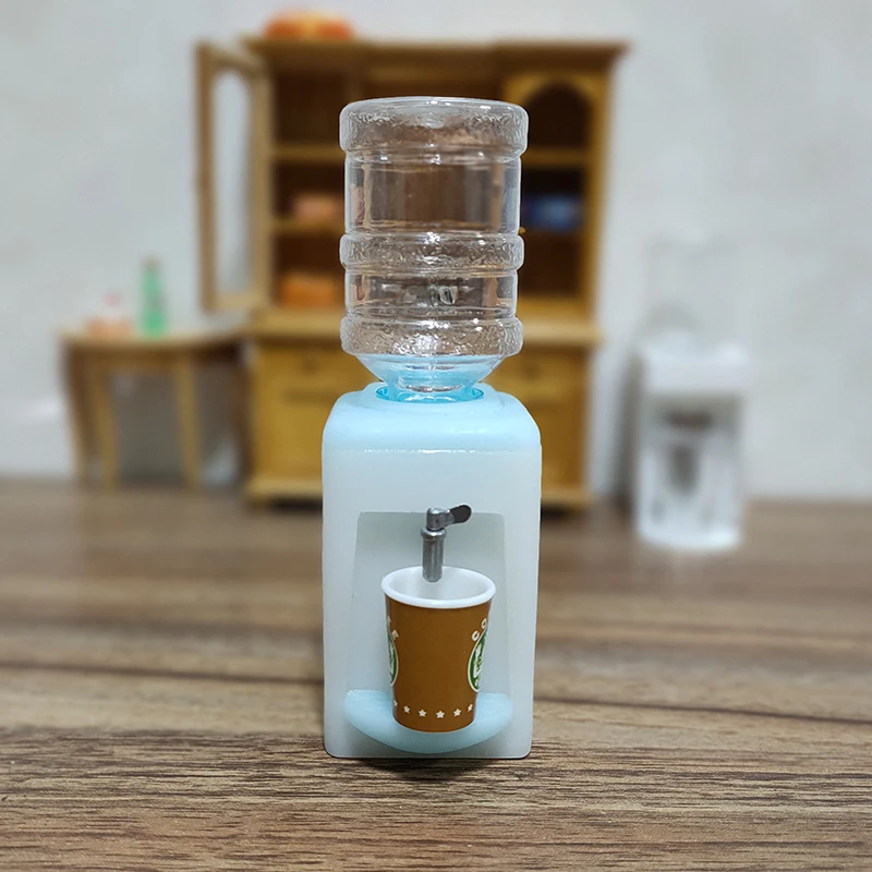 Mini distributore d'acqua per casa delle bambole (può ricevere acqua) per la casa delle bambole cucina soggiorno accessori per la decorazione di mobili