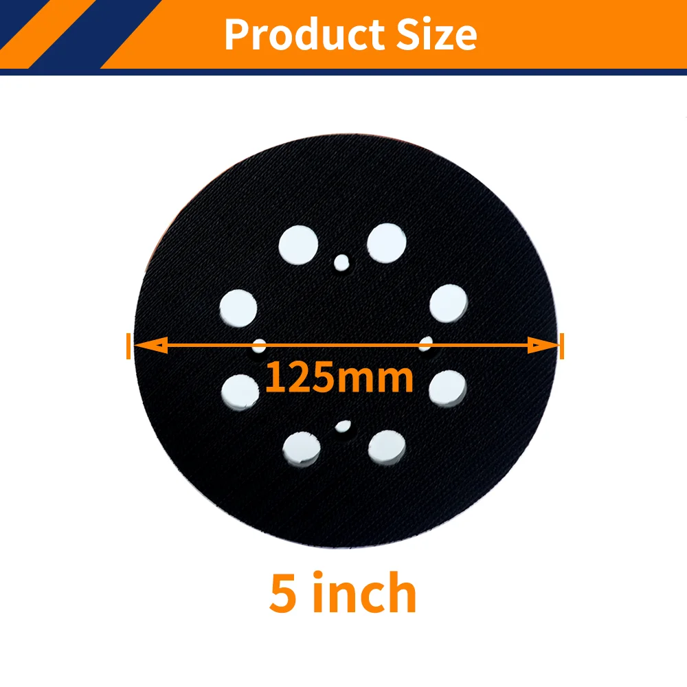 5 Inch 8 Hole Hook & Loop Sanding Pad 125mm Random Orbital Replacement Sander Pad for DeWalt Sander DWE6423/6423K ‎DWE6421/6421K