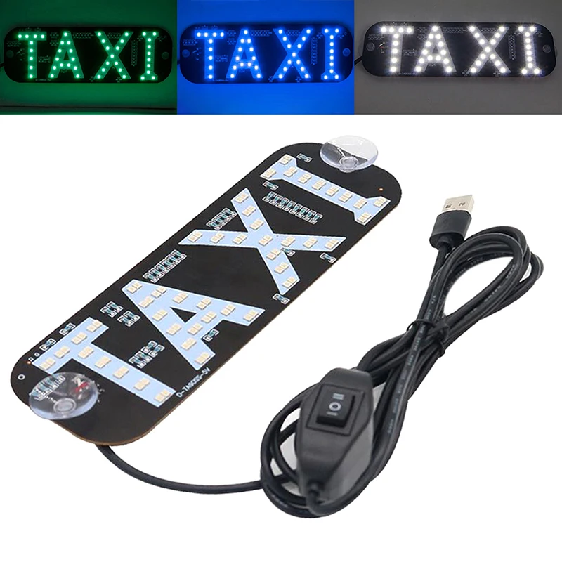 Dual Colors Taxi LED Sign Light Decor 2 Color Changeable Taxi LED Light Hook On Car Window With USB