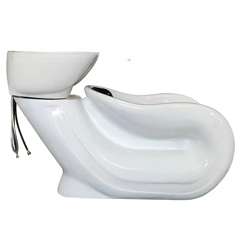 Hair Salon Shampoo Chairs And Luxurious And Comfortable Metal Leather Shampoo Bed Backwash Shampoo Units