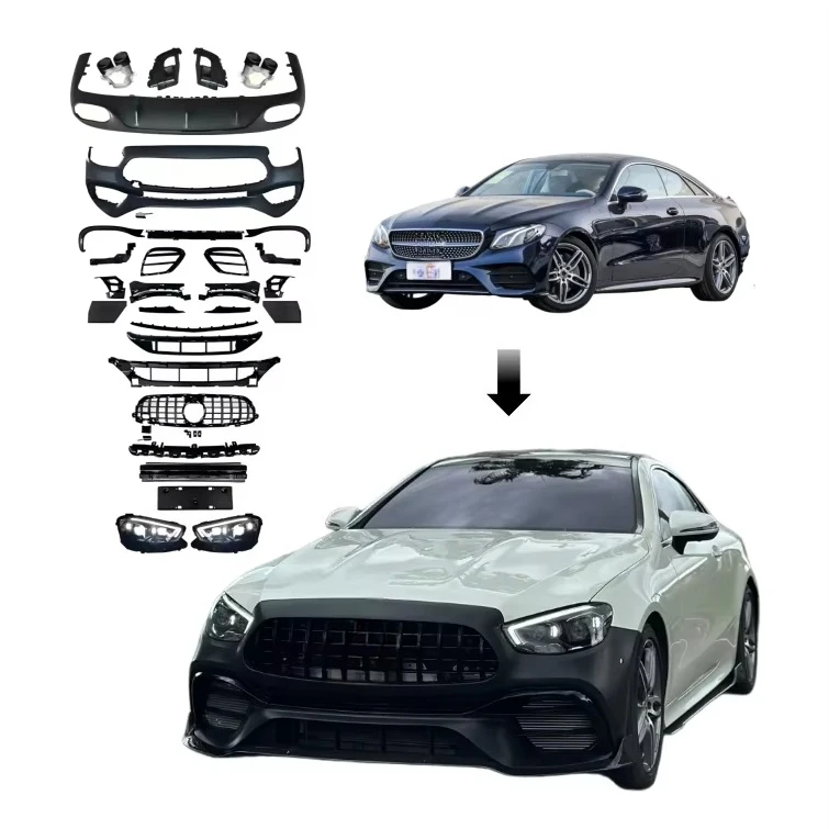 Bodykit for Mercedes E-Class COUPE W238 2016-2020 Body Kit Upgrade to E63 AMG Front Bumper Grille Rear Diffuser LED Headlights