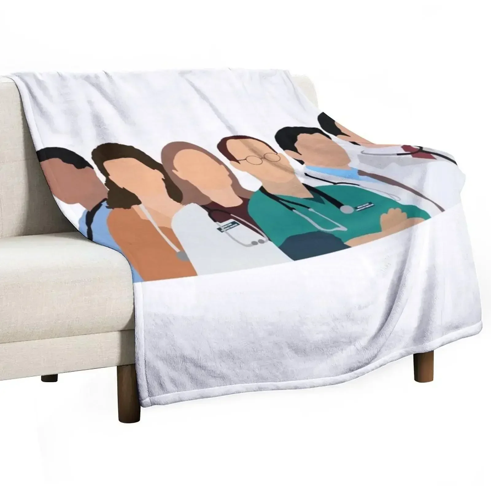 ER cast Throw Blanket Large Soft Plush Plaid Beach Thin Cute Thins Blankets