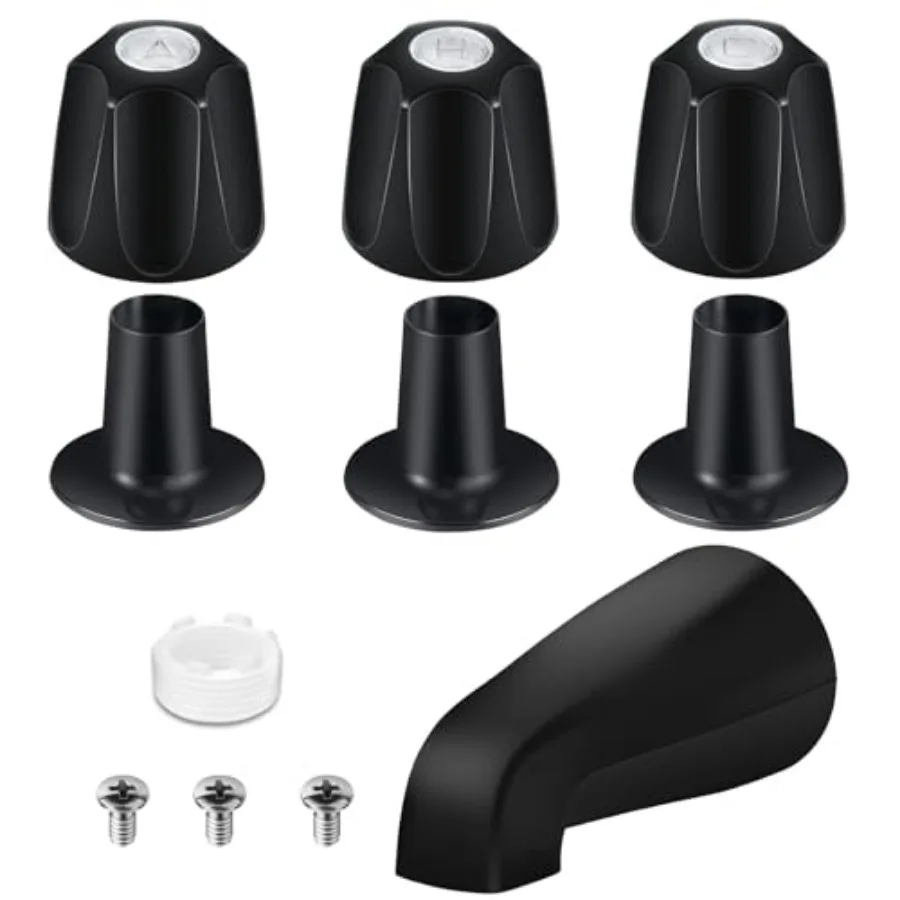 

Tub Shower Trim Kit Matte 3 Pcs Shower Knob and Bath Tub Spout for Price/Pfister Verve 3 Handles and Tub Shower Faucet for 1/2'