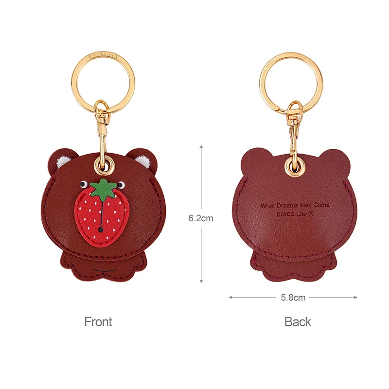 Leather Keychain Case for Apple AirTag GPS Keychain Finder Tracker Key Ring Anti-Scratch Protective Air Tag Cover Keys Wallet
