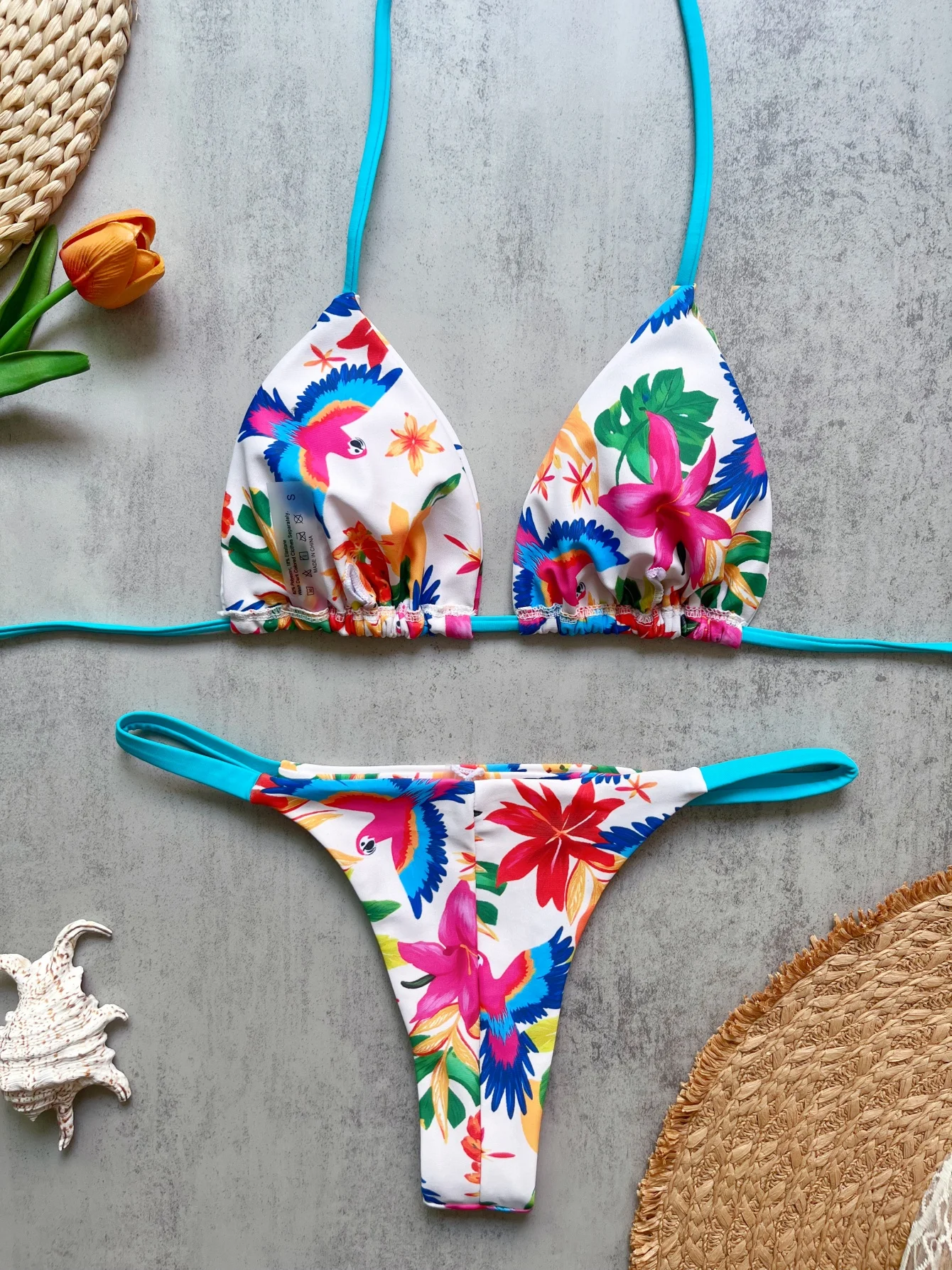 Print Sexy Bikini Sets Halter Lace-up Tops Thongs Beach Style Bathing Suit Y2k Swimsuits Women Beachwear Купальник Женский 2026 - Image 3