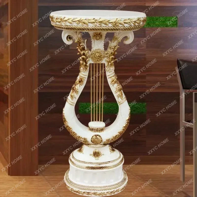 Y1 Living room floor-to-ceiling flower stand ornament Roman column decoration  bonsai shelf green dill flower table