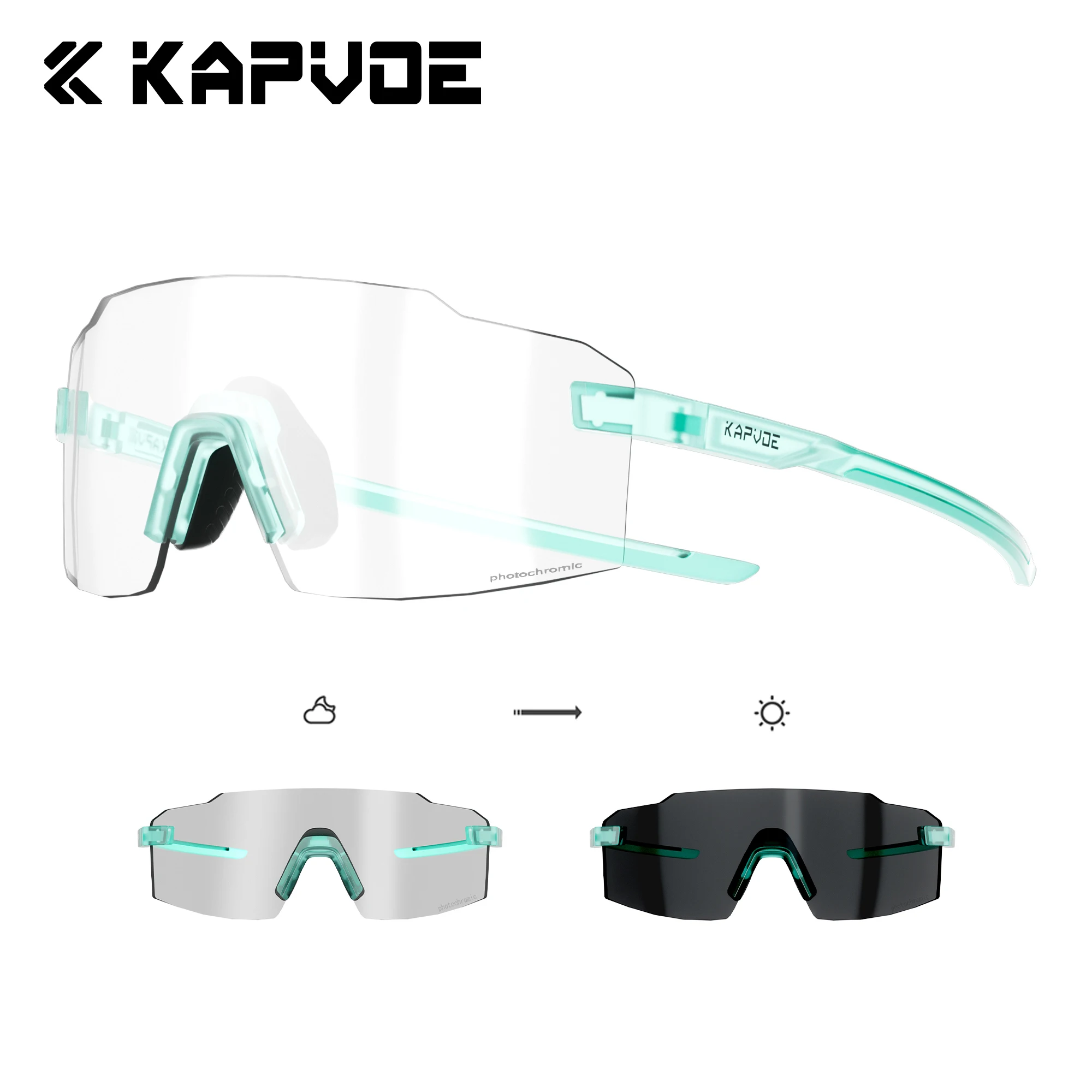 

Kapvoe Photochromic Sunglasses Men Women Outdoor Cycling Glasses UV400 Protection Outdoor Sports Riding Glasses Hiking Eyewear
