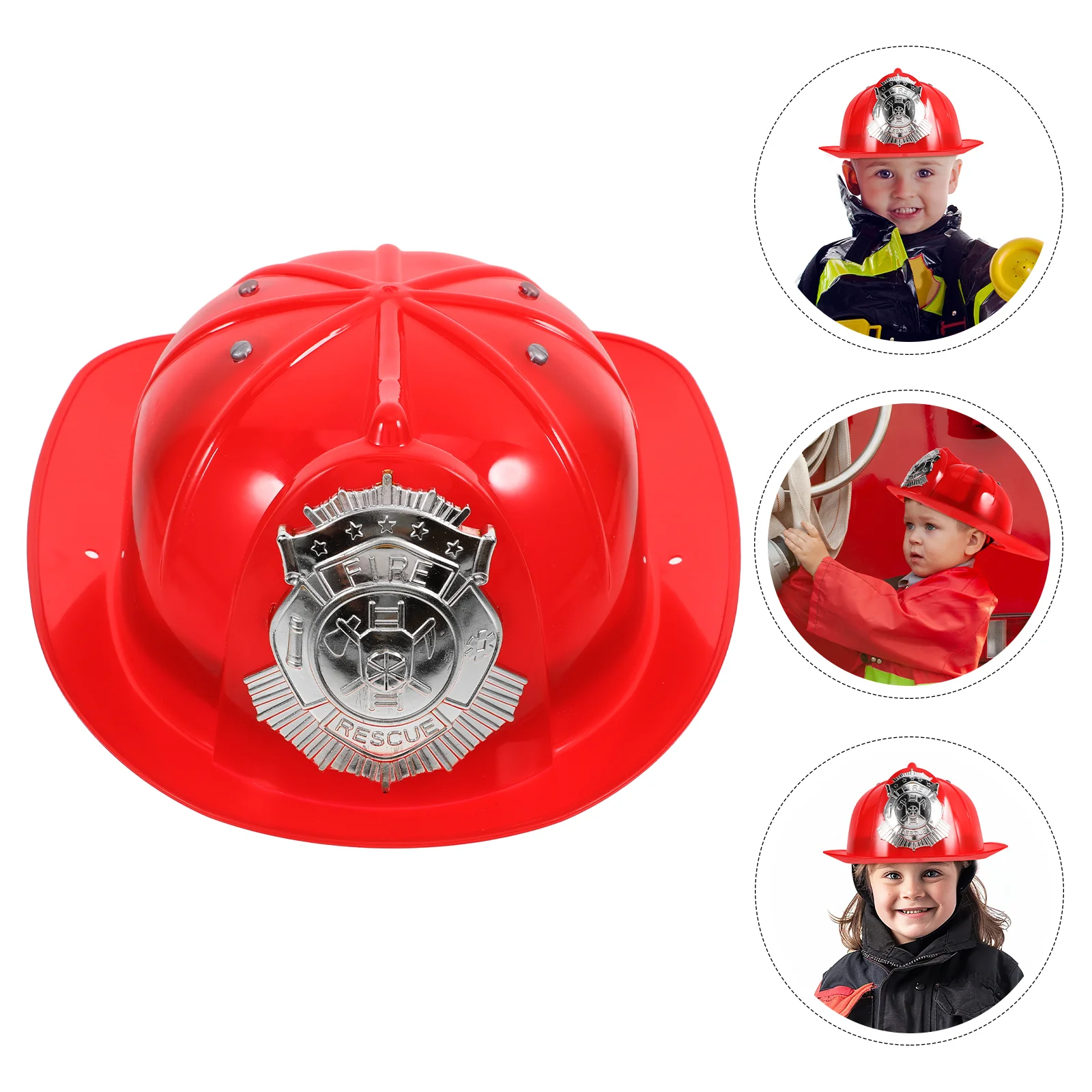 2 Pcs Toddler Kids Hard Hats Firefighter Boys Party Favors Costume Accessory Pretend