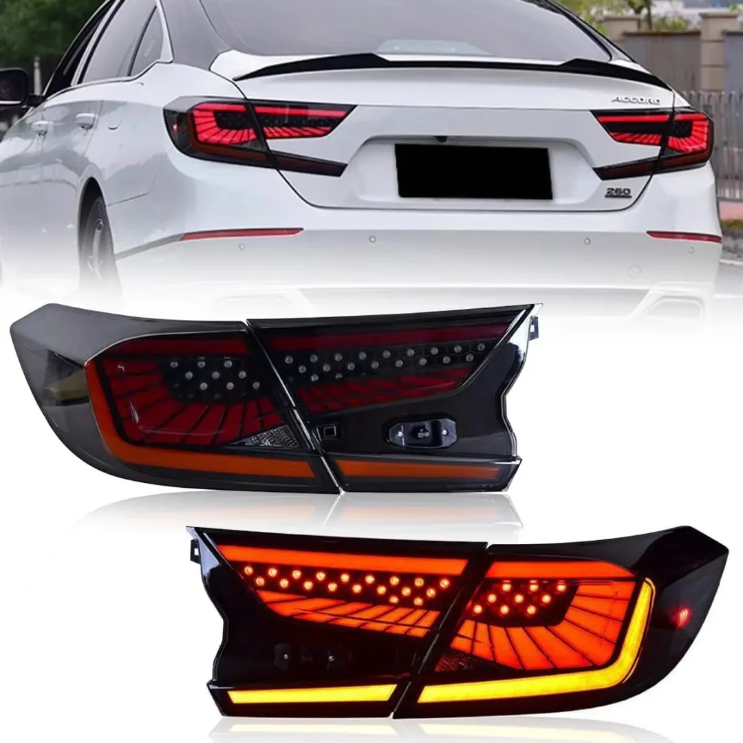 LED Tail Lights For Honda Accord 10th Gen 2018 2019 2020 2021 2022 Rear Lamps with Dynamic Animation Breathing Taillight