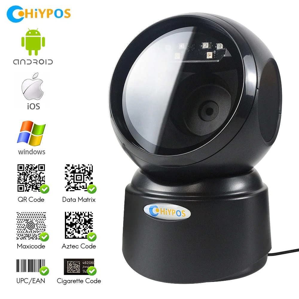 Imagem -02 - Desktop Barcode Scanner de Alta Velocidade Plataforma Imagem 1d 2d qr Code Reader Usb Omnidirectional