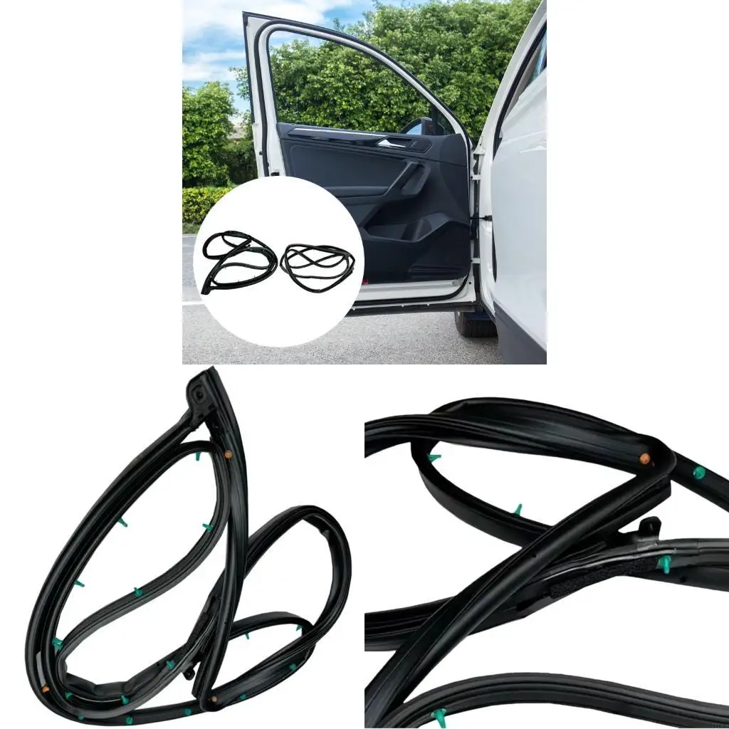 Enhances Door Weatherstrip Set Fitment Window Seal Fit Vehicle 2012 to 2017 Long Lasting Material D7YA