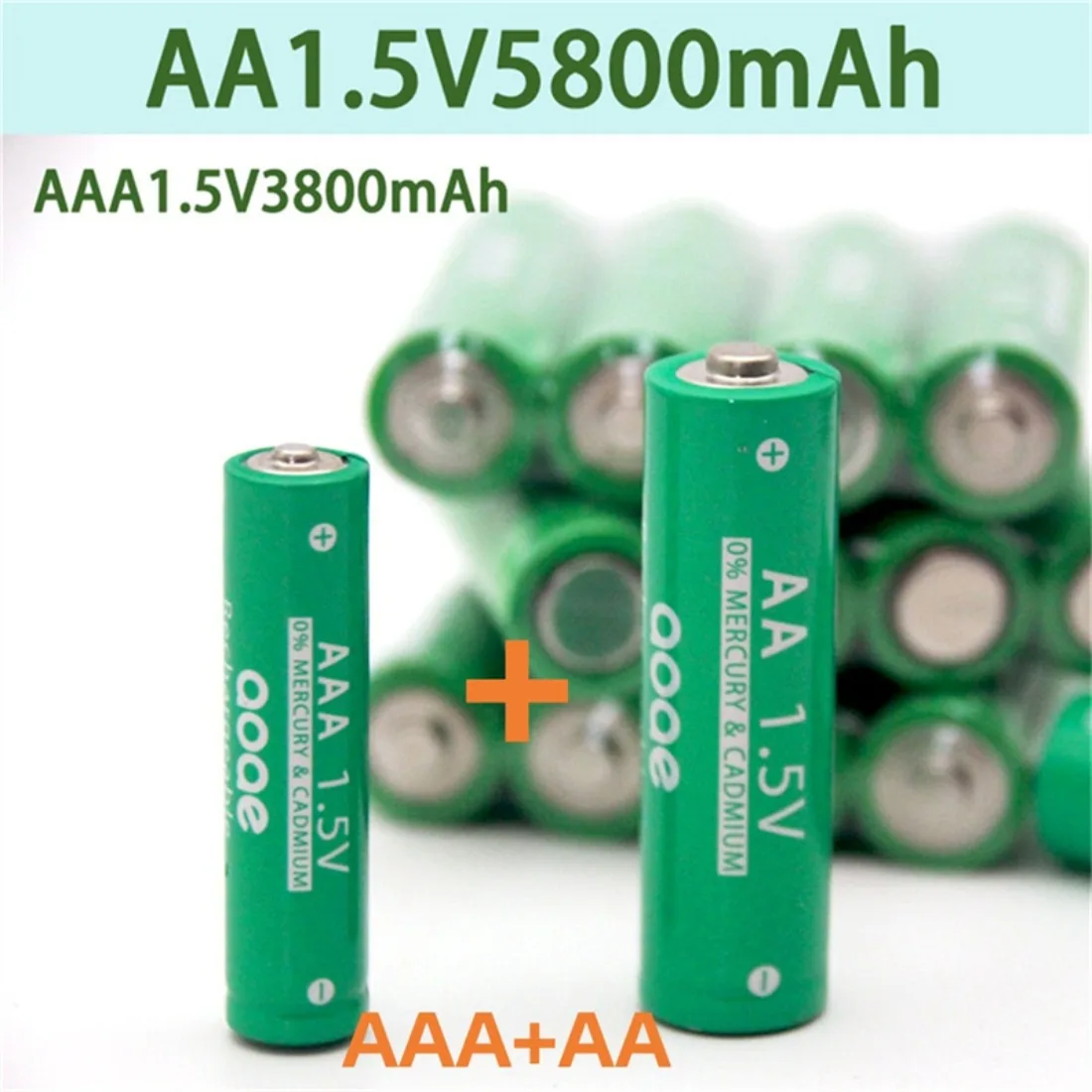 Original 1.5V AA5.8Ah+AAA3.8Ah Rechargeable battery AA NI-MH 1.5 V battery for Clocks mice computers toys so on