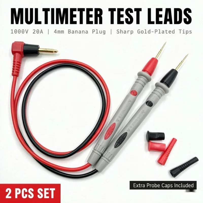 Multimeter Test Leads 20A  Gold Plated Sharp Tips Test Probes Replacement Wire Pen for Digital Multimeter Voltmeter Ampermeter