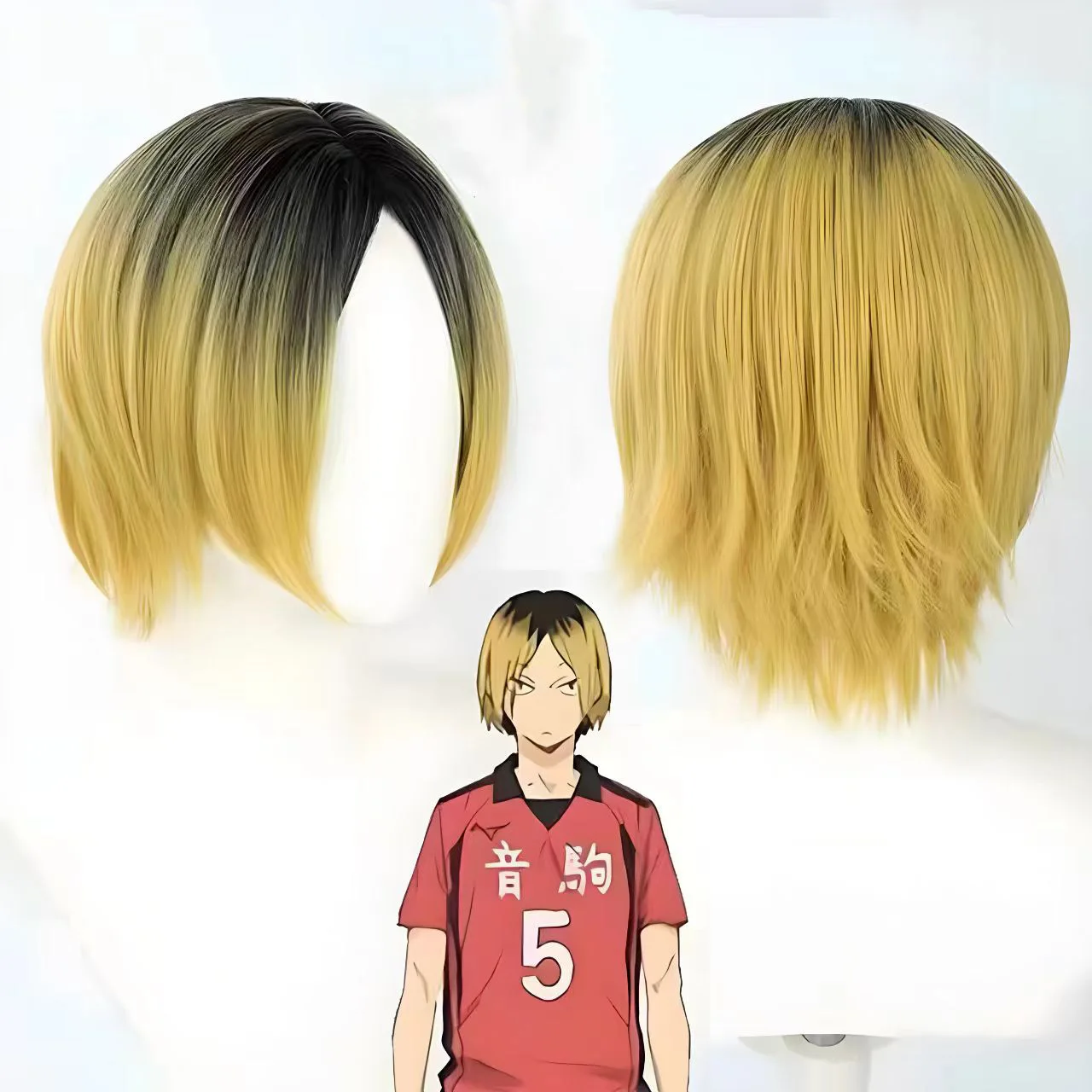 Kodachi Kusanagi Cosplay Perücke Volleyball Boy Gefärbte Top-Version mit Haarnetz Hochtemperatur-Seide