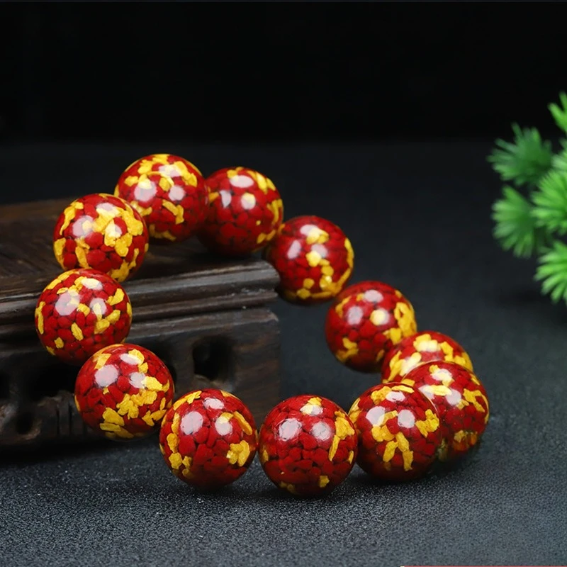 

Natural Raw Mineral Crystal Realgar Sand Bracelet, Classic Simple and Versatile Bracelet.