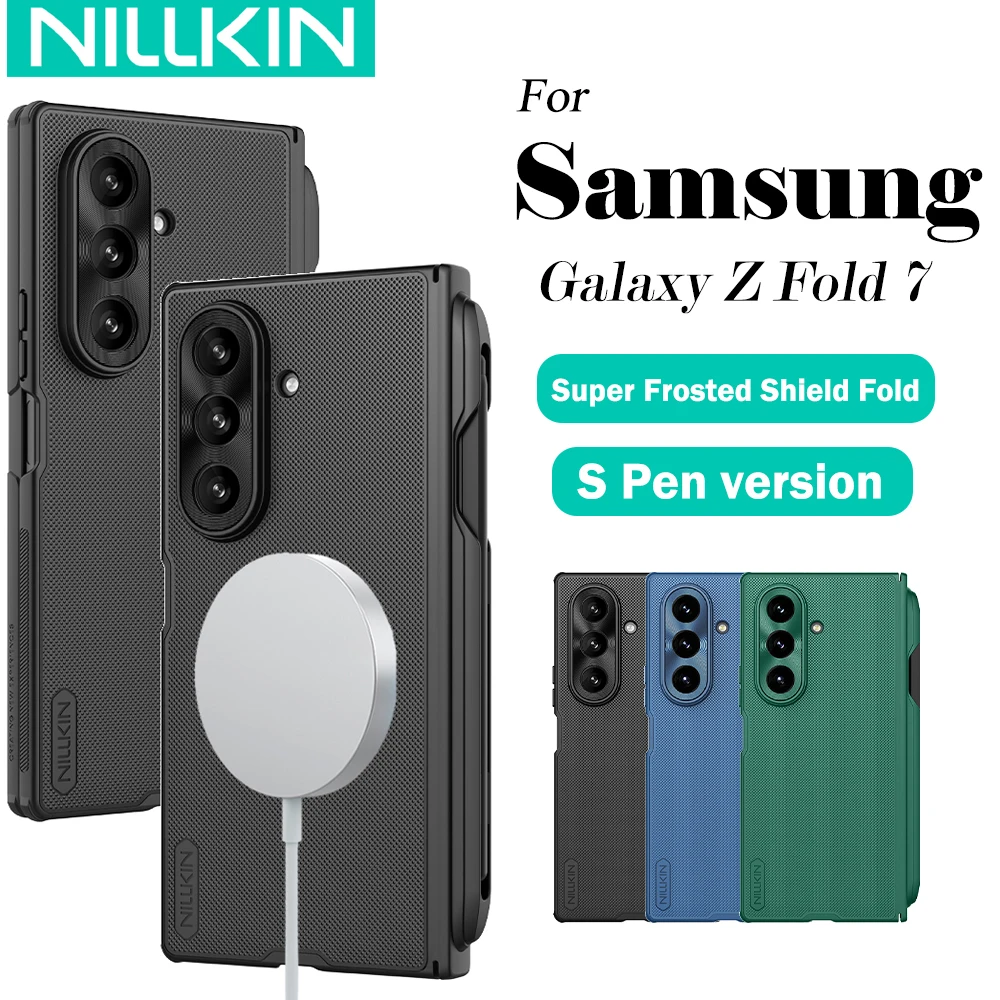 

Nillkin для Samsung Galaxy Z Fold 7, магнитный складной чехол для телефона, матовая противоударная задняя крышка с защитой от отпечатков пальцев (версия S Pen)