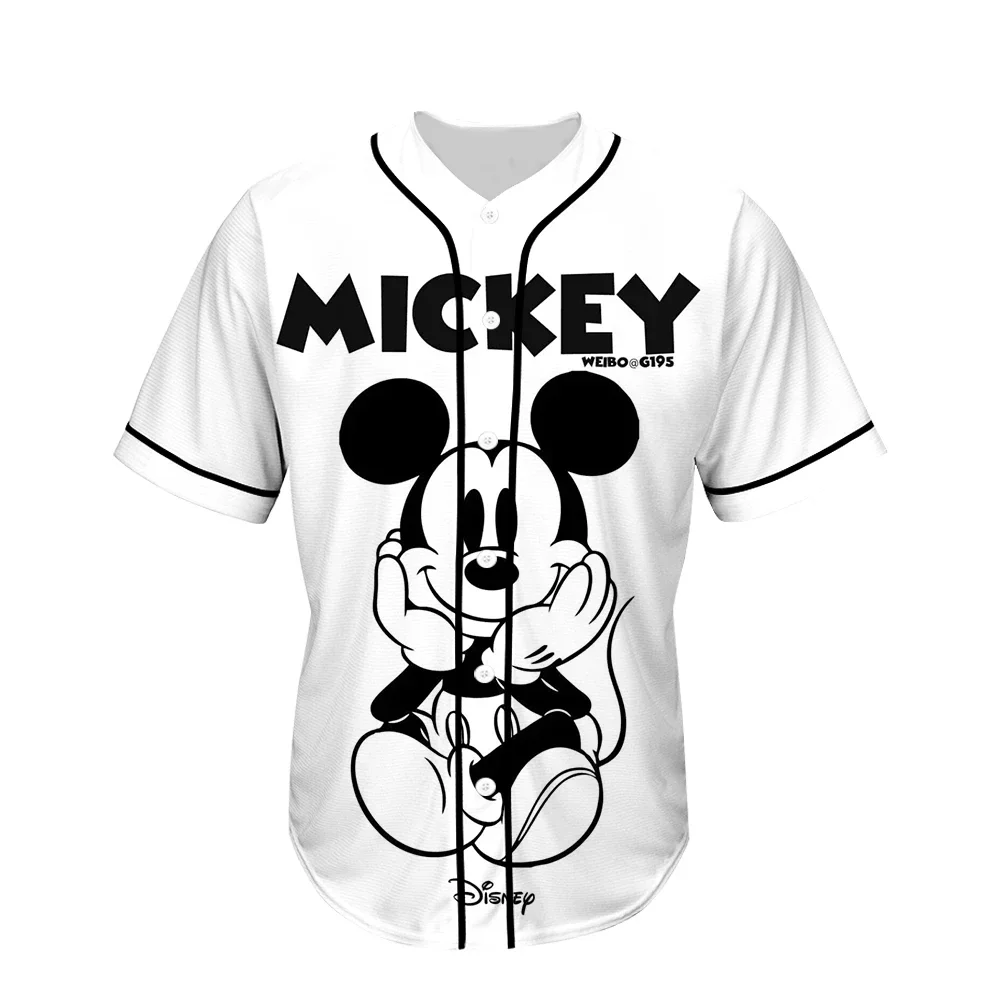 Kawaii Mickey Mouse Baseball Tshirt Cartoons Summer Casual Donald Duck Clothes Kid Girl Boy Top Tee Shirt Minnie Mouse T-shirt