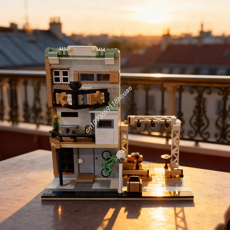 

1326 шт. MOC велосипедный магазин модульная модель строительные блоки архитектура DIY креативные игрушки идея рождественские подарки кирпич дети день рождения