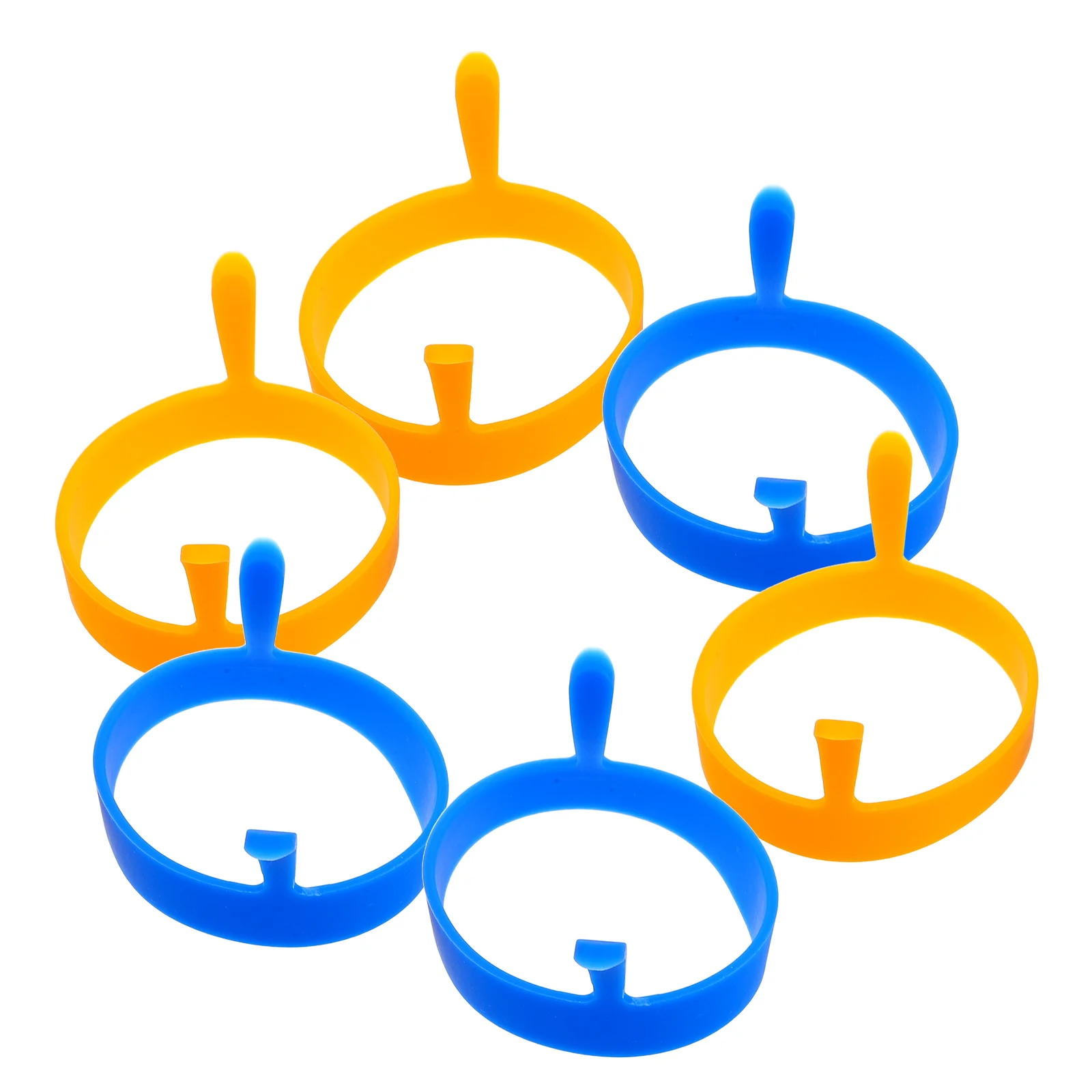 

6 Pcs Silicone Egg Rings Nonstick Double Ear Design Colorful Egg Molds for Frying Pancake Omelette Kitchen Tools