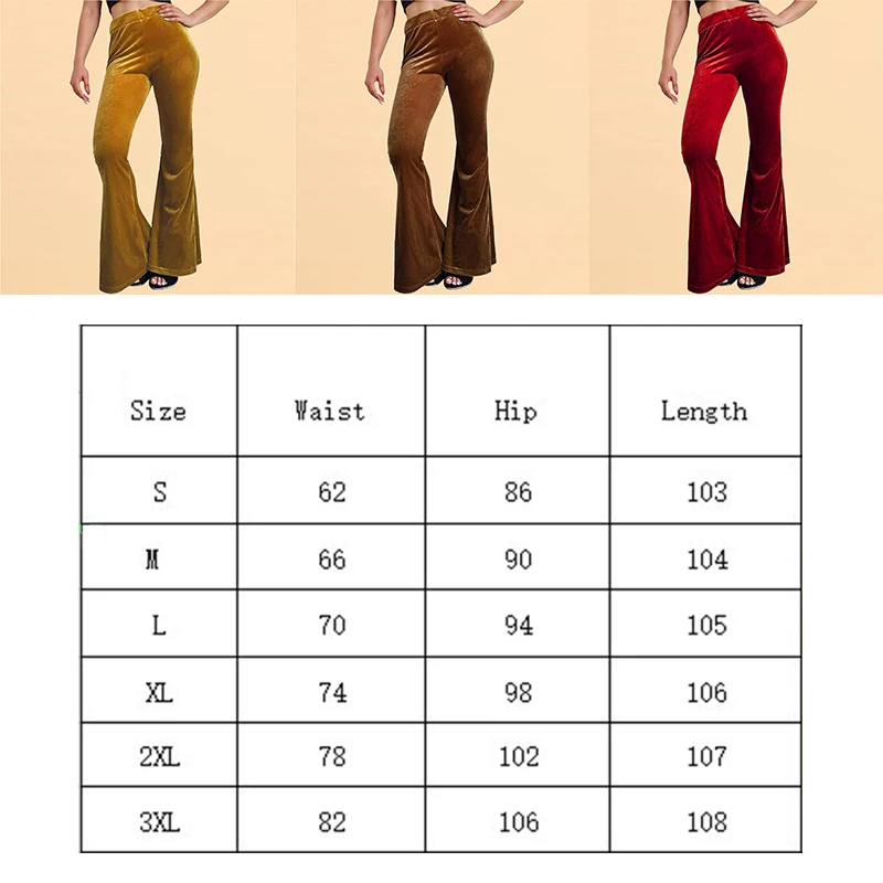 Pantalon évasé en velours pour femme, élastique, taille haute, Sexy, Slim, Long, décontracté, bas à cloche, automne hiver, nouveau pantalon chaud pour femme