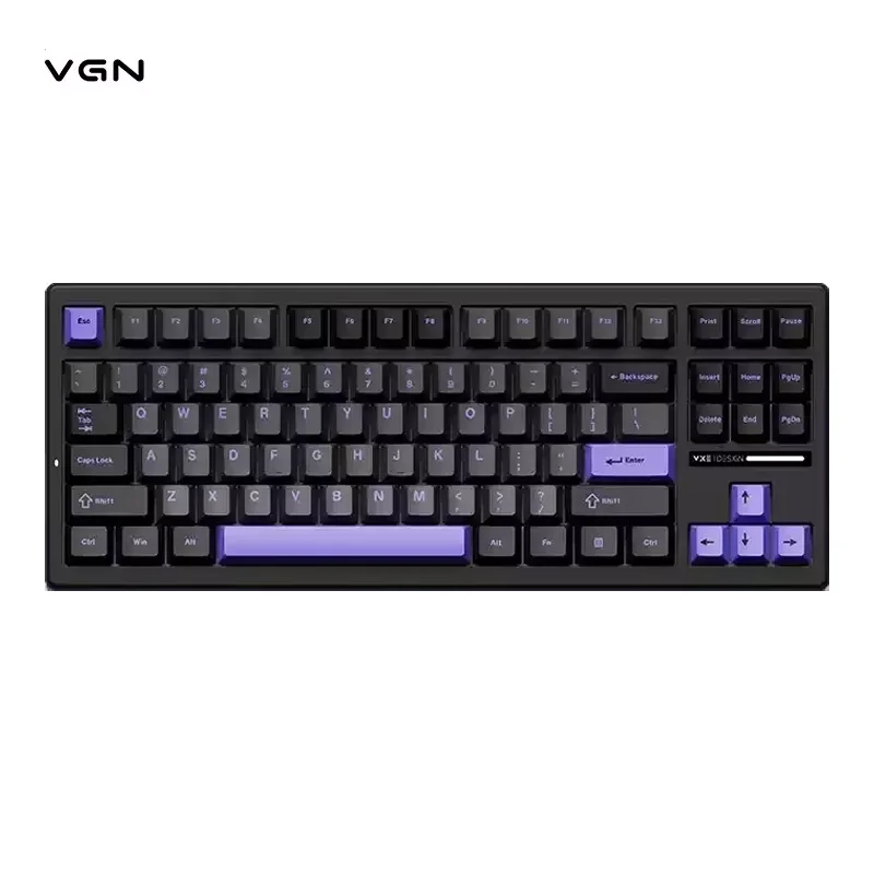 VGN S87 Wireless Bluetooth Keyborad Three Mode Hot Swap Low Latency Pink Purple Pc Custom E-sports Gaming Accessories Gifts