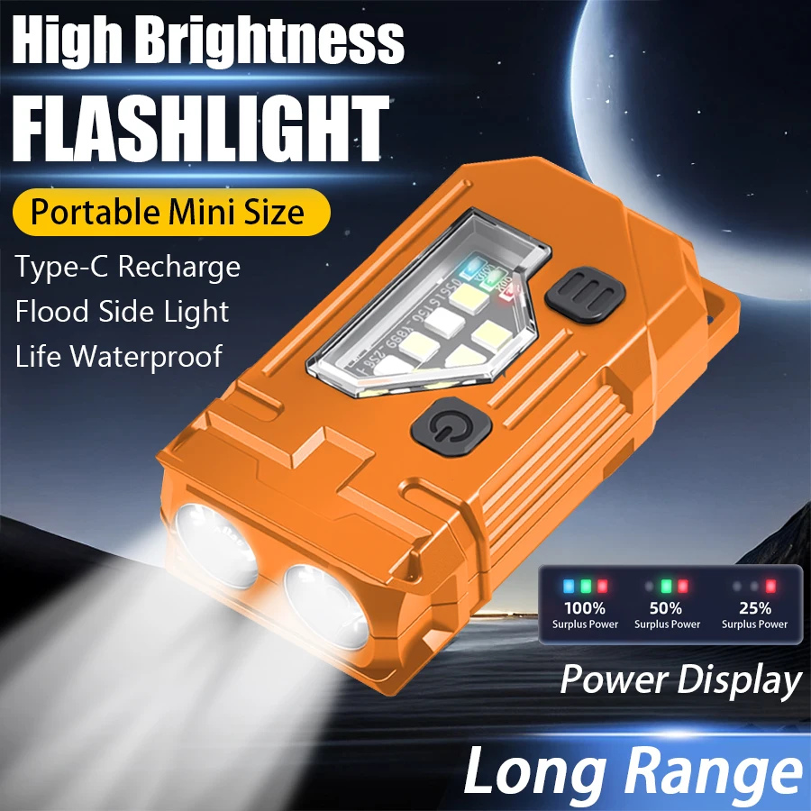 

Мини-брелок EDC фонарик USB перезаряжаемый магнитный фонарик светодиодный карманный светильник с зажимом для ручки уличный аварийный рабочий фонарь