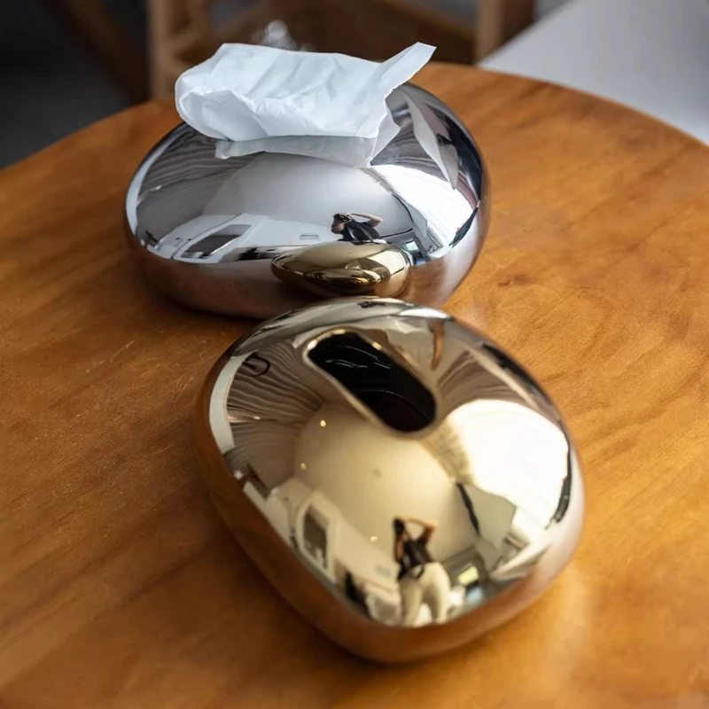 

Light luxury pebble ceramic tissue box living room high-end home coffee table living room bedroom villa dining table