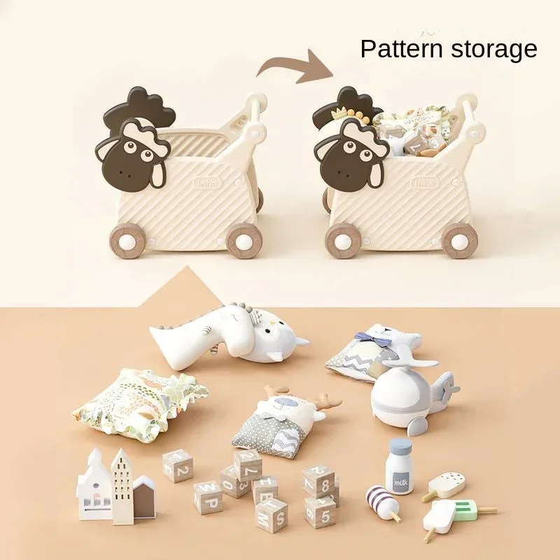 Bobo Sheep Stroller Snack Storage Cart Children's Toys Storage Rack Storage Box Large Capacity Baby Shelf