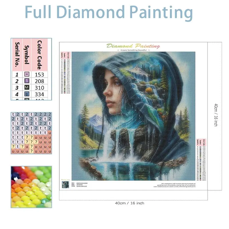 SDOYUNO Diy 5d Fantasy Women Diamond Painting Art Landscape Earth Full Round Drills Mosaic Cross Stitch Wall Decor