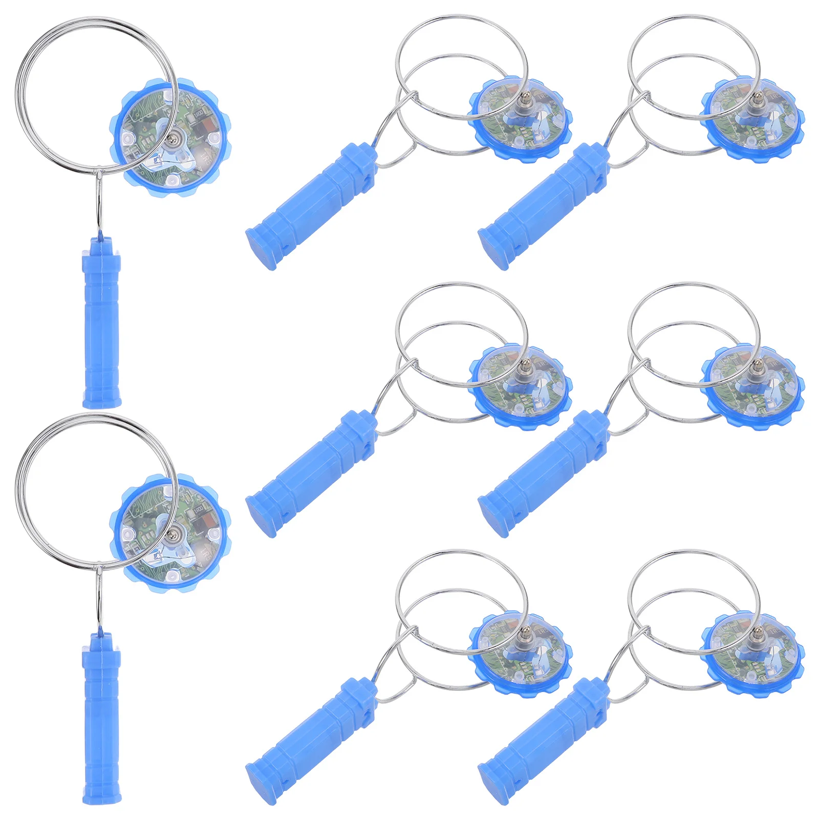 8 pçs iluminar azul giroscópio portátil girando topos crianças aniversário goodie saco enchimentos festa favor carnaval prêmios criança girando brinquedo