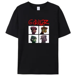 T-shirty z nadrukiem rockowym zespół muzyczny Gorillazs Punk lat 90. Na co dzień nowy męski z krótkim rękawem Plus rozmiar czystej bawełny t-shirt Unisex