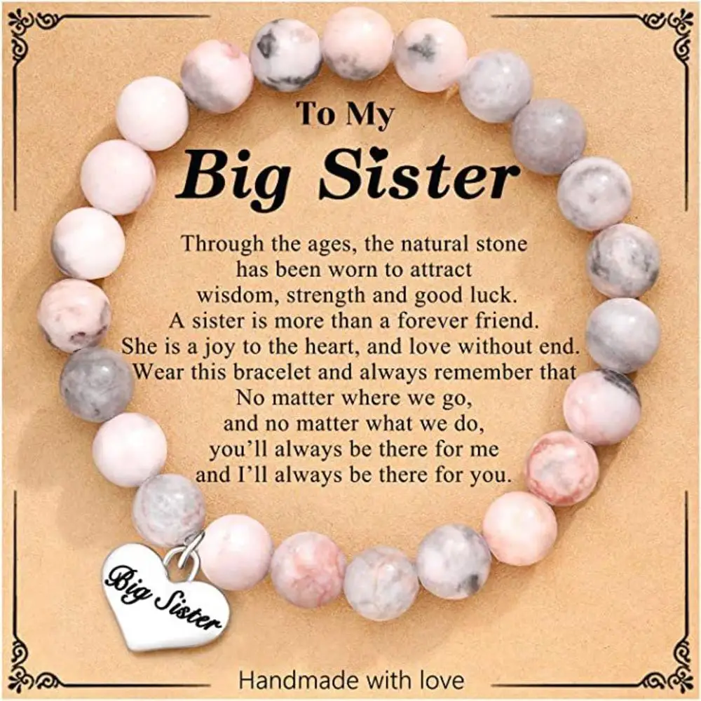 Pink Zebra Bead Bracelet Beaded Mother Bracelet Grandma Adjustable Crystal Stone Healing Spirit Bracelet For Special Occasions