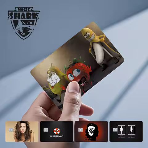 Funny Jenus Panda Army Skull Pretty Women Matte PVC Waterproof Skin Cover Sticker for Debit Credit Card