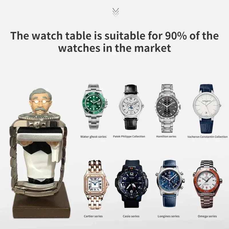 حامل عرض ساعة مدبرة منزل قديمة ، نموذج تمثال راتنج رائد الفضاء ، ديكور حامل ساعة ، مجوهرات متجر مكتب منزلي