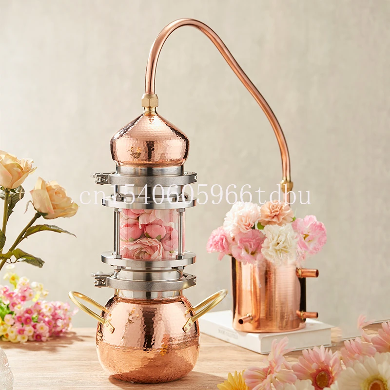 For Pure Dew Distillator Household Small Distillation Pot Retro Pure Red Copper Brandy Distilled Wine