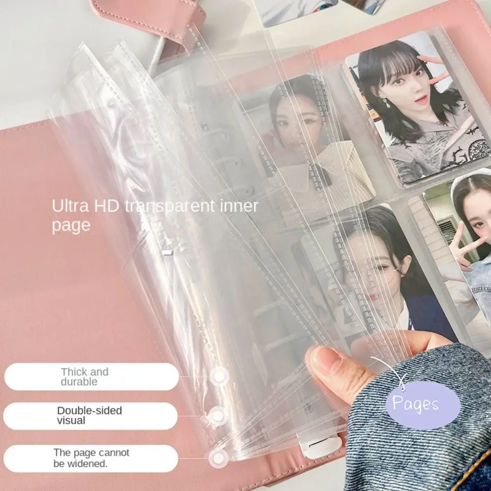 

Card Holder PU Leather 3 Inch Photo Album Portable Universal PU Card Album INS Style Exquisite Loose Leaf Album Home