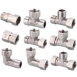 304 Rvs Beweegbare Gezamenlijke 1/2 Bsp Buitendraad Tee Soort Elleboog Butt Joint Adapter Adapter Coupler Sanitair Fittings