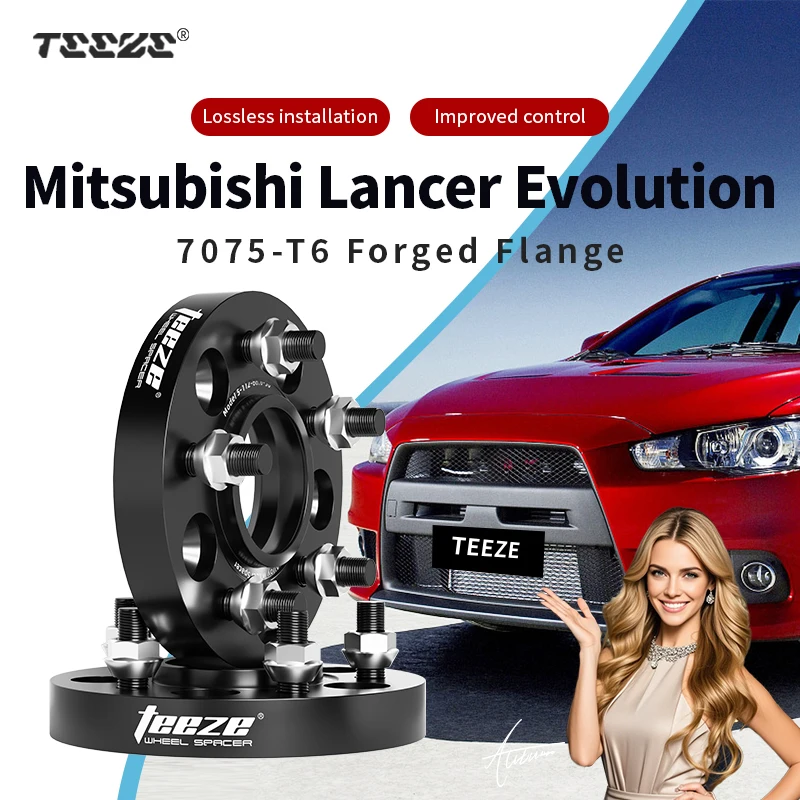 

Teeze 2/4pcs 5x114.3 67.1 M12 x 1.5 Hub Centric Black Forged wheel spacer For Mitsubishi Lancer/EVO Flange Plate15/20/25/30/35mm