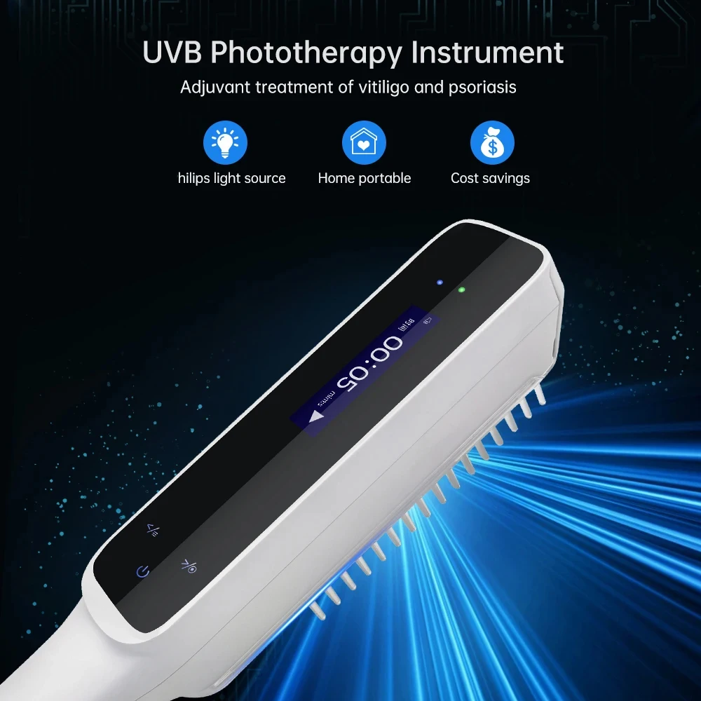 Lampe de Photothérapie Ultraviolette pour le Vitiligo, Appareil de Photothérapie pour les Maladies de la Peau et le Psoriasis, 311nm